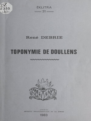 cover image of Toponymie de Doullens